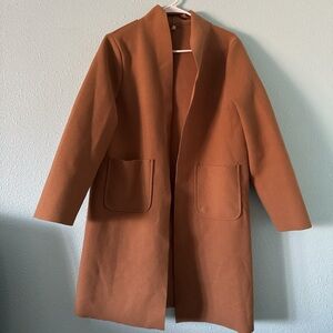 Shein Tan/Brown Overcoat with Pockets